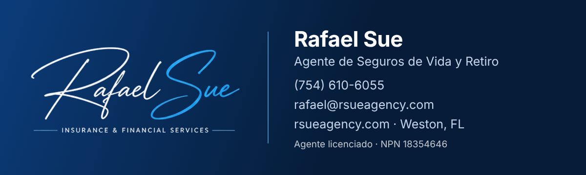 Firma de correo sobre fondo azul marino con logo blanco y datos de contacto